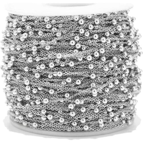 10Meters Stainless Steel Silve Link Chain Necklace Bulk Cable 1mm Width Chain for Jewelry Making Findings DIY Necklace Bracelet