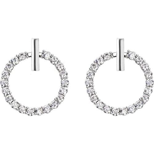 CodeMonkey Genunie 925 Sterling Silver Single Row Zircon Hoop Earrings For Women Fashion Jewelry Hot Sale CME100