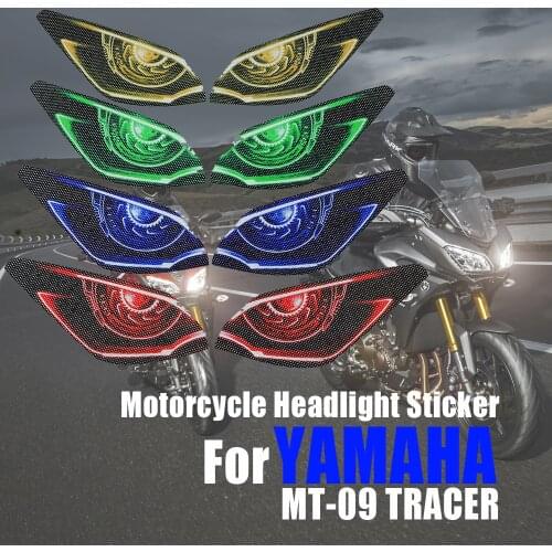 Motorcycle Headlight Decoration Sticker For YAMAHA MT-09 Tracer MT09 MT 09 2017-2018 3D Head Light Fairing Protection Decal