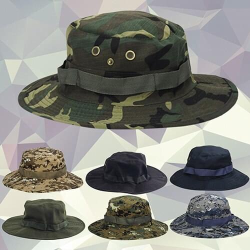 Unisex Woodland Fishing Travel Sun-proof Camo Boonie Hat