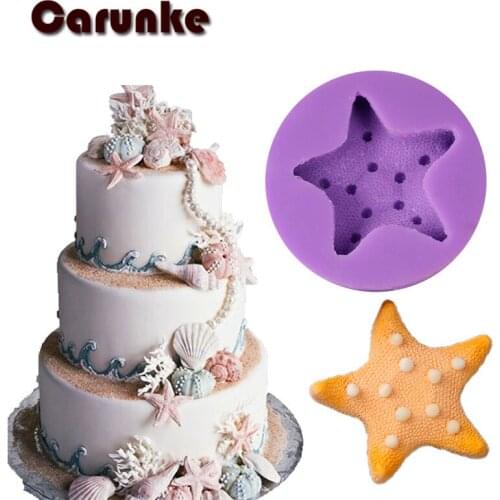 Carunke starfish mold ocean flower silicone mold fondant mold Cake Decorating Mold chocolate gumpaste moulds