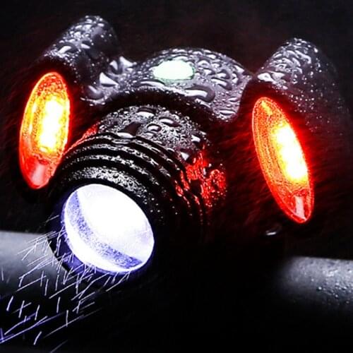 Super Bright Bicycle Headlight Three Heads 3000LM Light Telescopic Zoom USB Rechargeable Waterproof T6 COB Bike Front Light