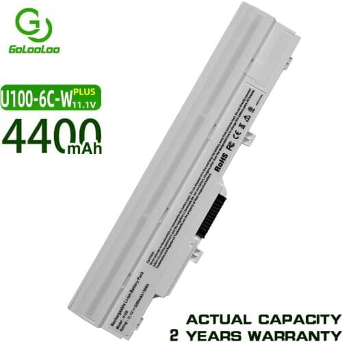 Golooloo White U100 11.1v 4400MaH Battery for MSi 14L-MS6837D1 3715A-MS6837D1 6317A-RTL8187SE BTY-S11 BTY-S12 TX2-RTL8187S