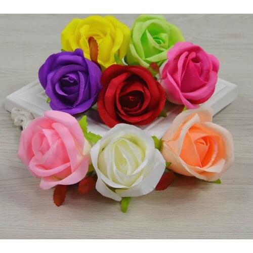 6cm 10pcs Artificial silk rose flower head for diy wedding home garden decoration flowers bouquet accessories wreath diy gifts