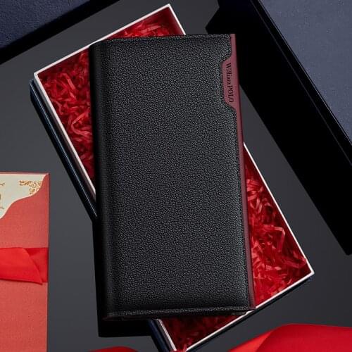 Leather Mens wallet long style fashion handbag multifunctional high-grade card holder Coin Zipper Purse
