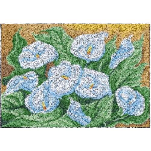 Latch Hook Kits flower DIY Carpet Rug Plush Wall Tapestry Kits Crochet Floor Mat Thick Yarn Cushion Arts & Crafts 87*61cm