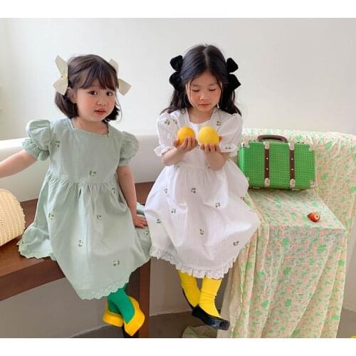 MILANCEL 2021 Summer Girls Dresses Floral Embroidery Girl Clothes Lace Dress