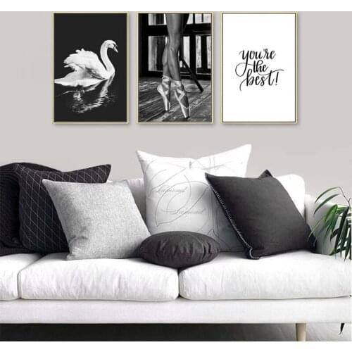 Fashion Art Poster Ballet Girl & Swan & Quotes Canvas Painting Wall Decoration HD Posters and Printing Modern Home Decoration