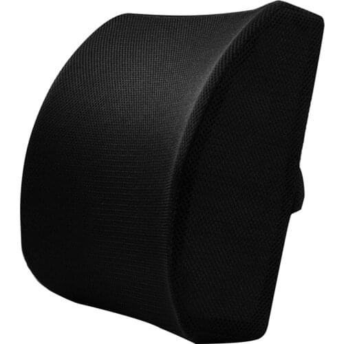 Summer Memory Foam Back Support Lumbar Pillow Waist Cushion with Breathable 3D Mesh Cover for Office Chair Car Seat Supports
