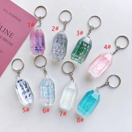 Liquid Keyring Glitter Quicksand Keyring Acrylic Key Fob Backpack Pendant Couples Women Men Boyfriend Friend Keychain Gift