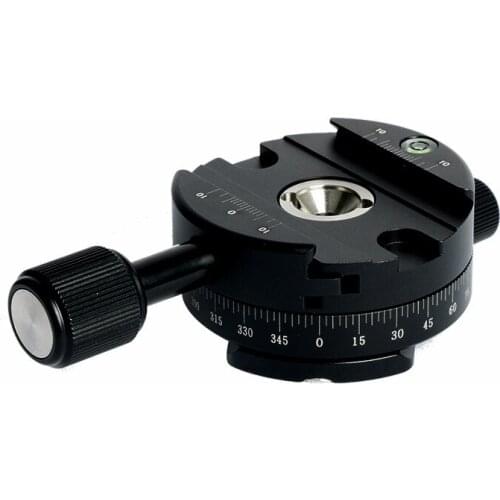 QJ-01 Quick Release Clamp Aluminum Alloy 360 degree Rotatable Panoramic Tripod Head with Scale Level for Clamp quick plate
