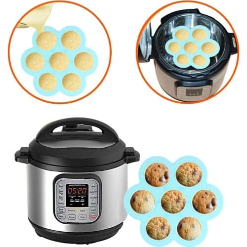 7 Holes Silicone Egg Bites Molds for Instant Pot Accessories Pressure Cooker Ice Cube Tray with Lid