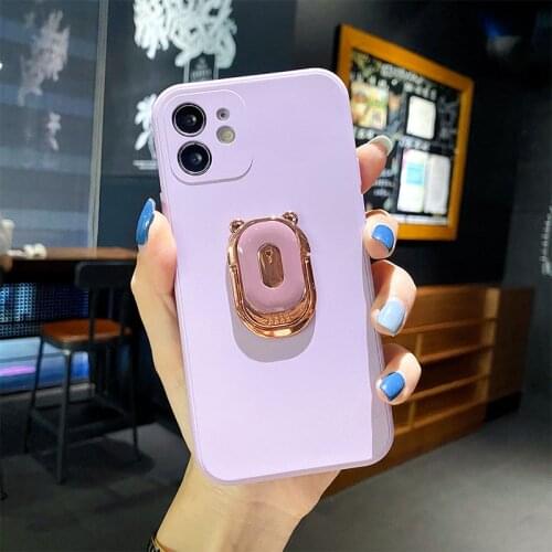 Pretty Liquid Silicone Ring stand Phone Holder For Samsung A51 A71 A12 A21S A20 A30 A50 A31 S20 S21U S10 M31 Phone Case Cover