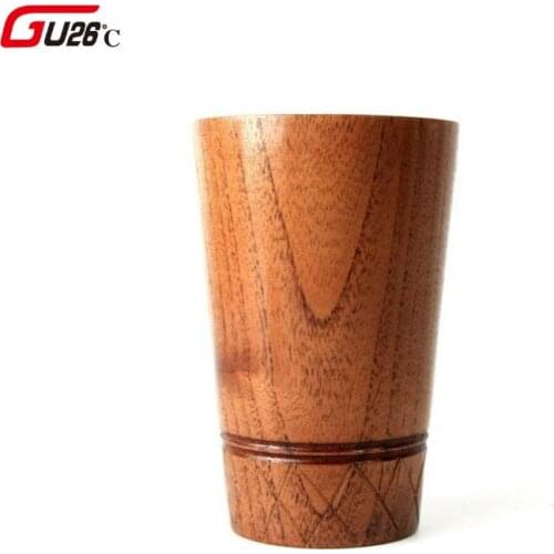 1Pc Solid Wood Cup Vintage Handmade Wooden Tea Drinking Cup Milk Juice Beer Coffee Mug Wood Glass