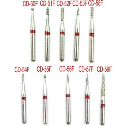 10pcs/Box Dental Diamond Burs Drill CD Series Dental Burs Dia-burs for Children High Speed Handpiece Burs Dentist Tools