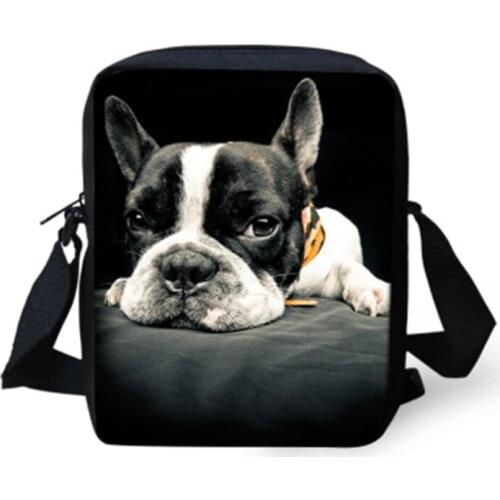 ELVISWORDS Cute Dog Cat Printing Messenger Bags For Girls Boys Shoulder Bags Women Travel Tote Handbags Crossbody Bag Lady Bolsa