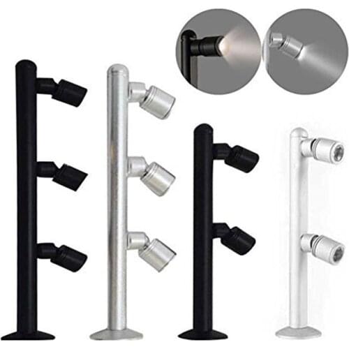 LED spotlight Desk Stand Pole Post Lamp Spotlight Jewelry Phone Store Showcase Display Case chrome black AC220V