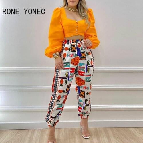 Women Casual Pocket Elastic waist Letter Lace up Chic Pencil Pants