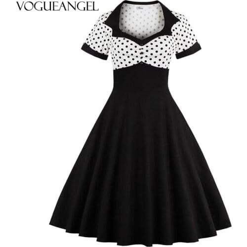 2021 New Summer Dress Sleeveless patchwork style 1950s Vintage Dress Black White Women Party Dress Feminino Rockabilly Vestidos