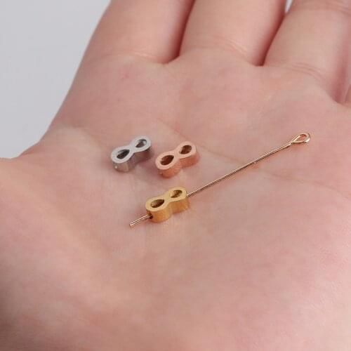 100% Stainless Steel Infinity Bead Charm For Jewelry Making 1.8mm Hole Metal Infinito Bead Mirror Polished 30pcs