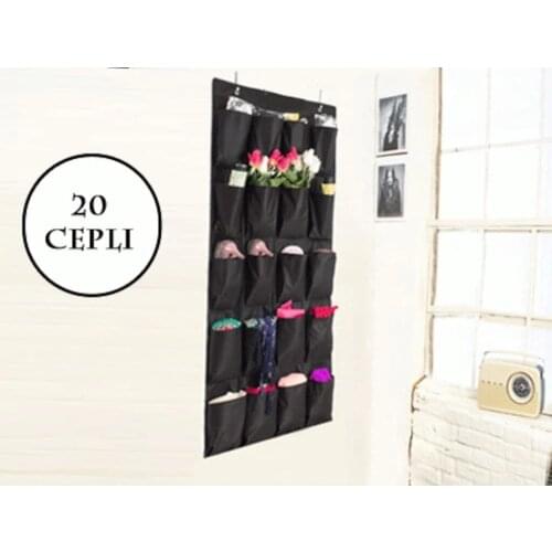 20 Pocket Hanging Handbag Organizer for Wardrobe Closet Storage Bag Door Wall Clear Sundry Shoe Bag with Hanger Pouch