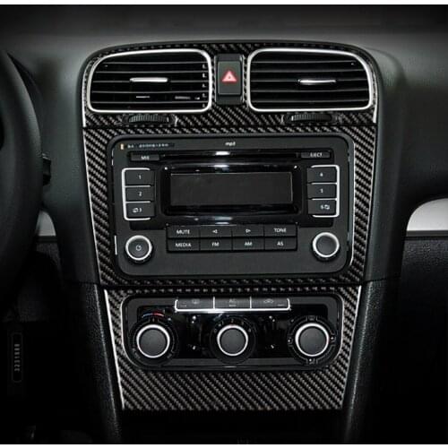 3pcs Car Center Air Outlet CD Panel Trim Sticker For VW Golf 6 MK6 GTI 2008-2012