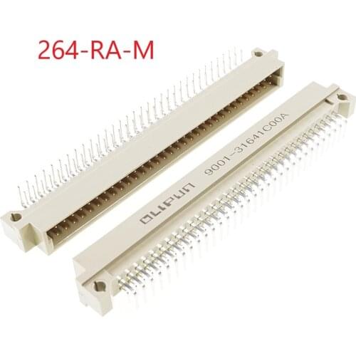 5 pcs DIN41612 Dual Row 64 Pin Header Male Pins Right Angle Through Hole PCB Solder 2x32 Pin