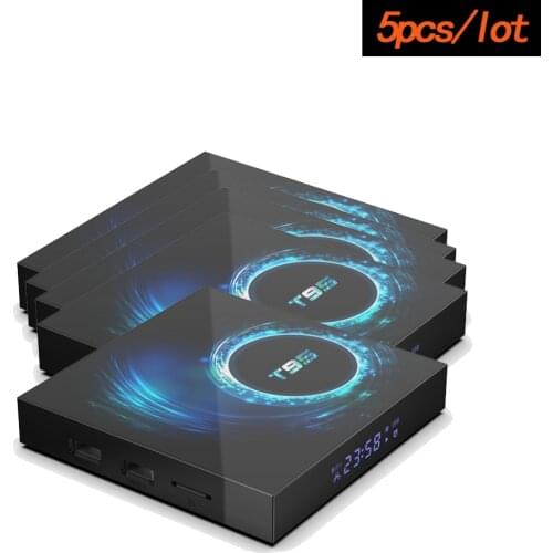 5pcs Lot Android 10.0 T95 Smart TV Box Allwinner H616 Quad Core 2.4G Wifi 6K Set Top Box TV Receiver Media Player DDR3 2GB 4GB
