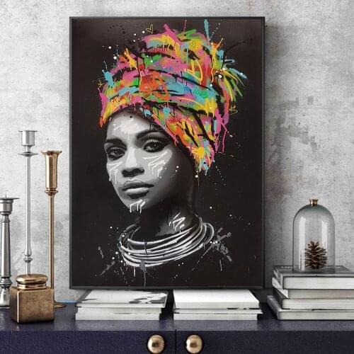 African Woman Wall Art Canvas Prints Modern Pop Art Canvas Paintings on The Wall Posters and Prints Portrait Pictures Home Decor