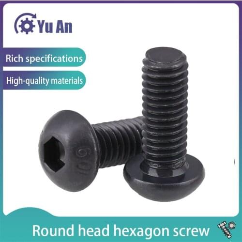 American UNF Round Head Hexagon Screw Pan Head Fine Thread Bolt 10.9 Grade High-strength Screws 10 # -32 10Pcs