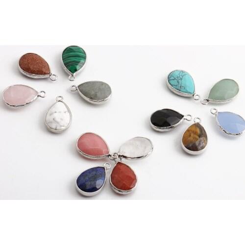 Beadsland water drop single hole colourful nature stone pendant making DIY necklace earring delicate accessory friends gift