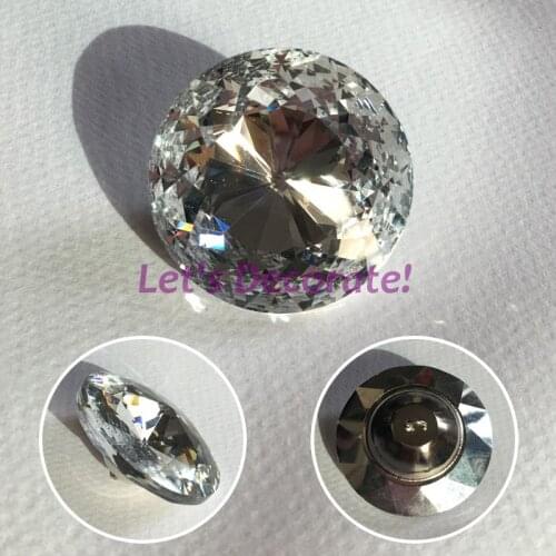 Free shipping 100PCS/LOT High-Grade 45MM Super Size Brightly Redbud Crystal Glass Buttons For Sofa Or Bedboard Decoration Fileds