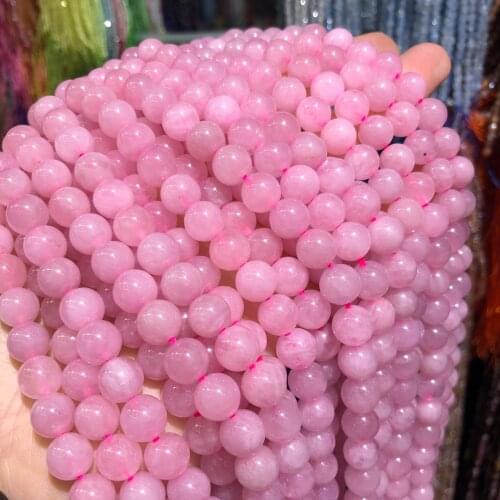 Natural Madagascar Rose Quartzs Beads Pink Crystal Loose Round Beads For Jewelry Making DIY Bracelet Necklace 6 8 10 mm
