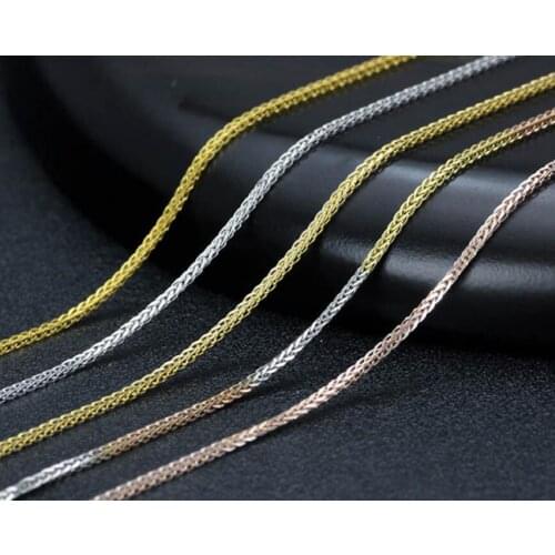 Fashion Pure yellow Gold Necklace Craved Big Wheat Link Chain Necklace 1 pieces4 Color 2.1g