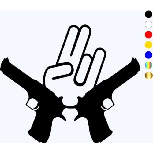 CK3133#16.6*14cm Shocker Guns reflective funny car sticker vinyl decal silver/black car auto stickers for bumper rear window