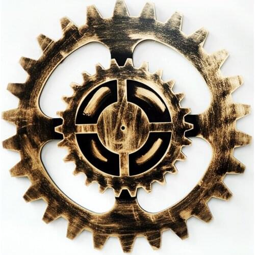 Wood Crafts 80cm Gold Gear Mural Bar Art Gear Crafts Wall Decoration Creative Home Decor Ornaments Decorative Home Wall Design