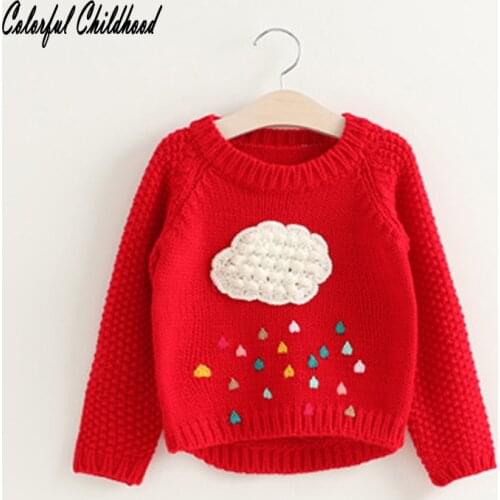 Children Sweaters Girls Clothing 2017 Winter Pullover sweater Cloud Outerwear O-neck Kids Knitwear for Christmas Gift