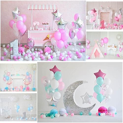 Birthday Photography Backdrops 1st Baby Shower Cake Smash Photo Background Children Newborn Pink Interiors Studio Photocalls