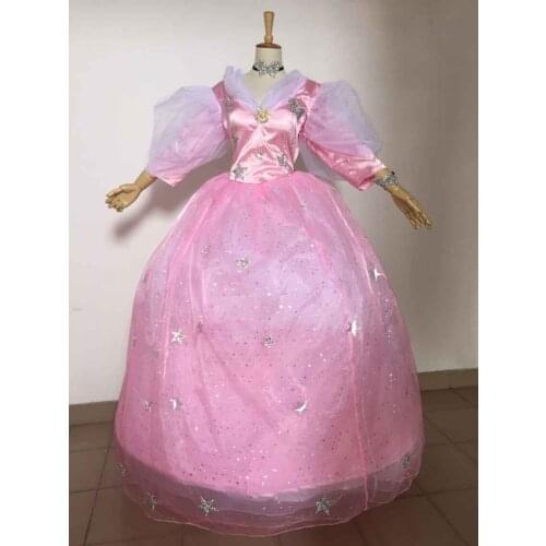 Glinda dress Glinda Fairy Godmother Cosplay Costumes dress for Halloween pink fairy dress Witch Costume custom made