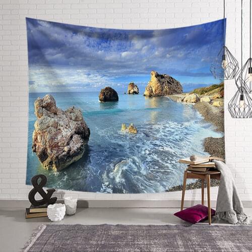 Sea Beach Tree Tapestry Wall Hanging Wall Tapestry Blanket Tapestry Living Room Bedroom Farmhouse Decor Wall Fabric Celestial