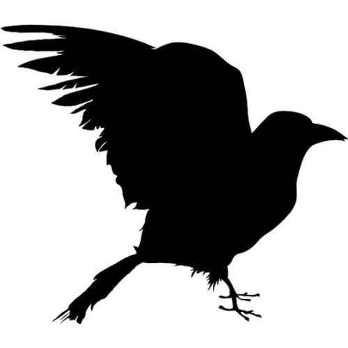 Interesting Crow Silhouette High Quality Vinyl Car Sticker Decal Black/Silver 15cm*13cm