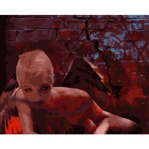 Painting By Numbers DIY Dropshipping40x5050x65cm Fallen Angel Figure Decor Posters and Prints Modern Living room Artwork Picture