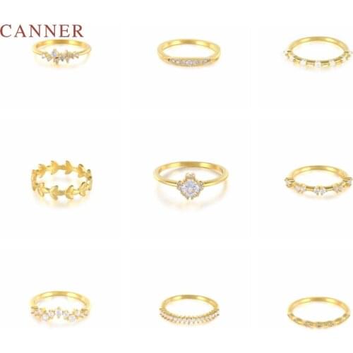 CANNER 6/7/8mm Diamond Rings For Women Girls 925 Silver Ring 2021 Trend Anillos Mujer Fine Jewelry Paired Rings Bulk Minimalist