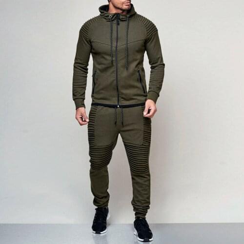 2 Pieces Running Set Men Autumn Fashion Tracksuit Drawstring Pullover Hoodies Sweatshirts Gym Sport Suits Streetwear 3XL