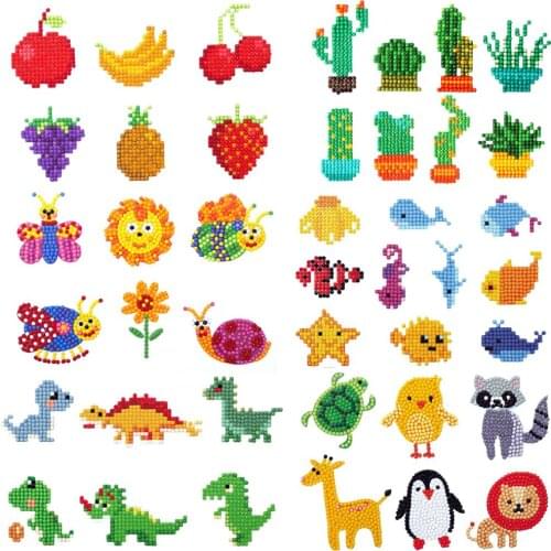 Round Diamond Painting Mini Cartoon for Kids Diamond Embroidery for Children DIY Decoration Everything Creative Diamond Sticker