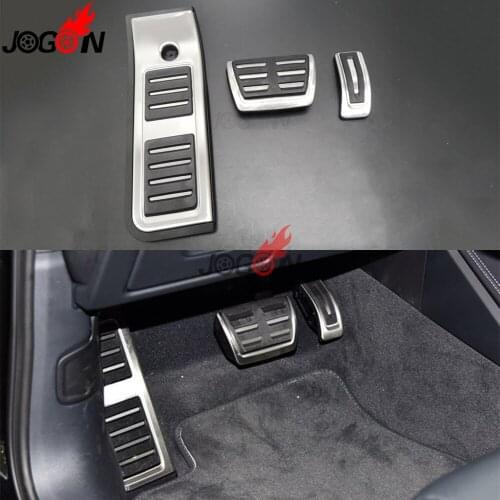 LHD AT For Audi A6 C8 4K 2018 RS6 A7 S7 Foot Pedalset Car Foot Pedal Gas Fuel Brake Plate Footrest Cover Stainless Steel
