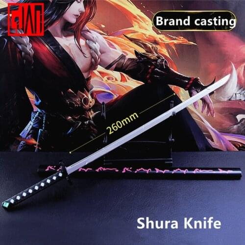 Alloy Sword Sword Toys 22cm Cosplay Shura Yi Knife Shura Sword Weapon Model Animation Game Peripheral Metal Crafts Do Not Open