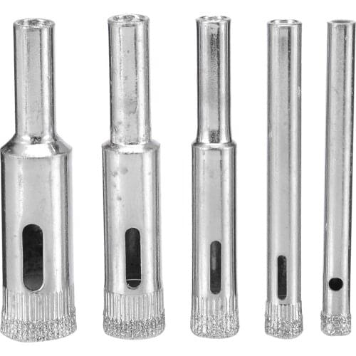 5pcs Diamond Coated Hole Saw Marble Cutter Drill Bits Tool Set For Tile Glass 5/6/8/10/12mm