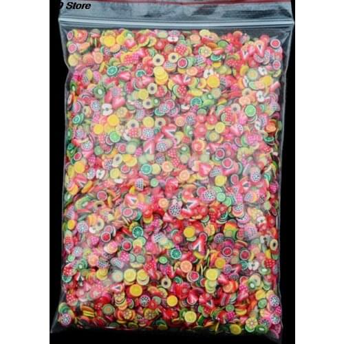 1000pcs Soft Pottery Fruit Slices Filler For Nails Art Tips Slime Fruit For Kids DIY Slime Accessories Supplies Decoration