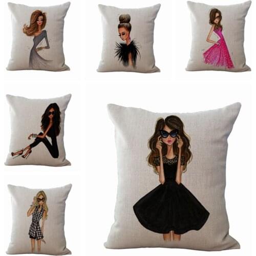 Cushion Cover Pillow Case Fashion Lady Bedroom Home Decorative Throw Pillow Cover 121
